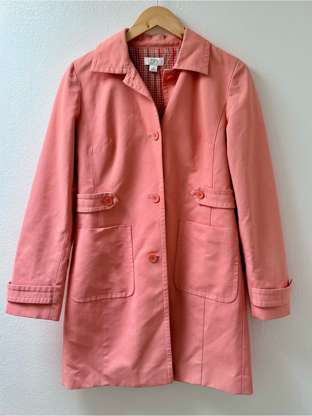 LOFT Coral Pink Trench Coat